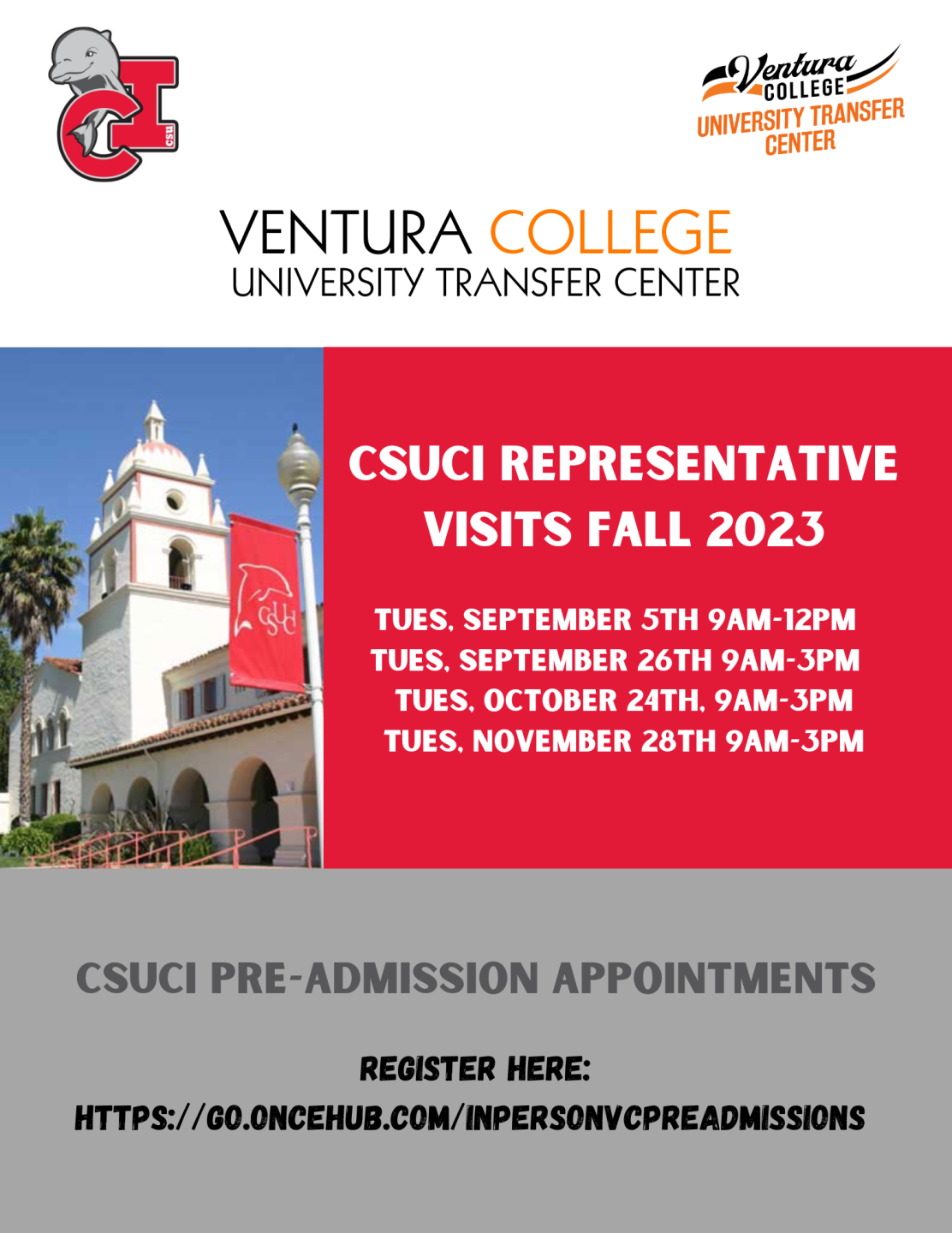 University Representatives Schedule of Visits Ventura College